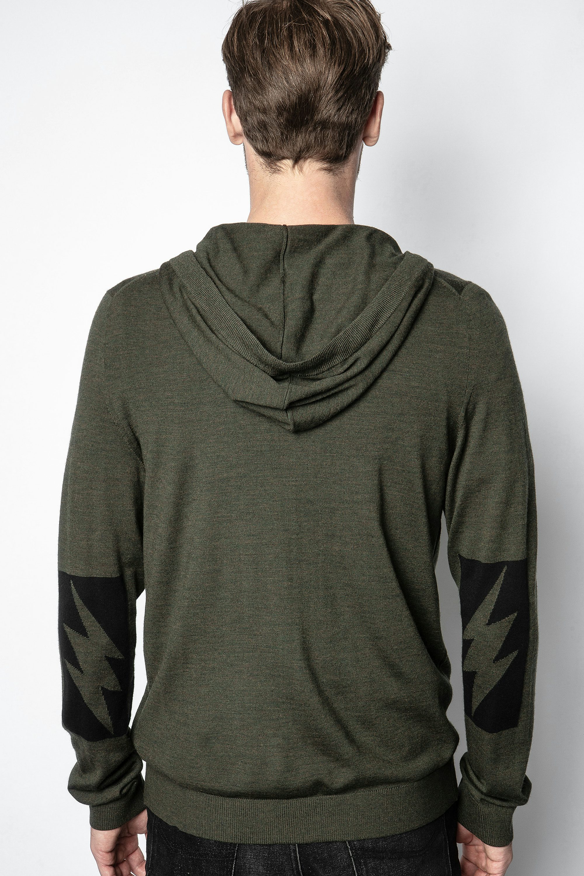 Clash Patch Cardigan - Men’s green cardigan.